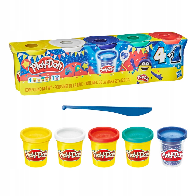 

Play Doh Ciastolina Tuby 5-PAK 4+1 Szafirowy F1848