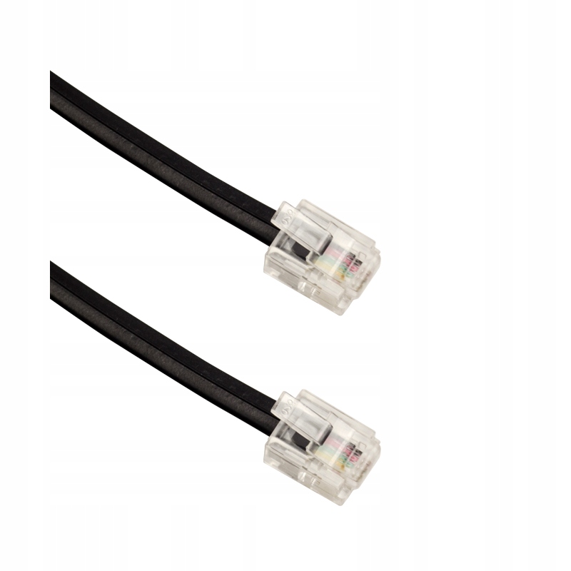 Kabel telefoniczny RJ11 prosty 5m czarny