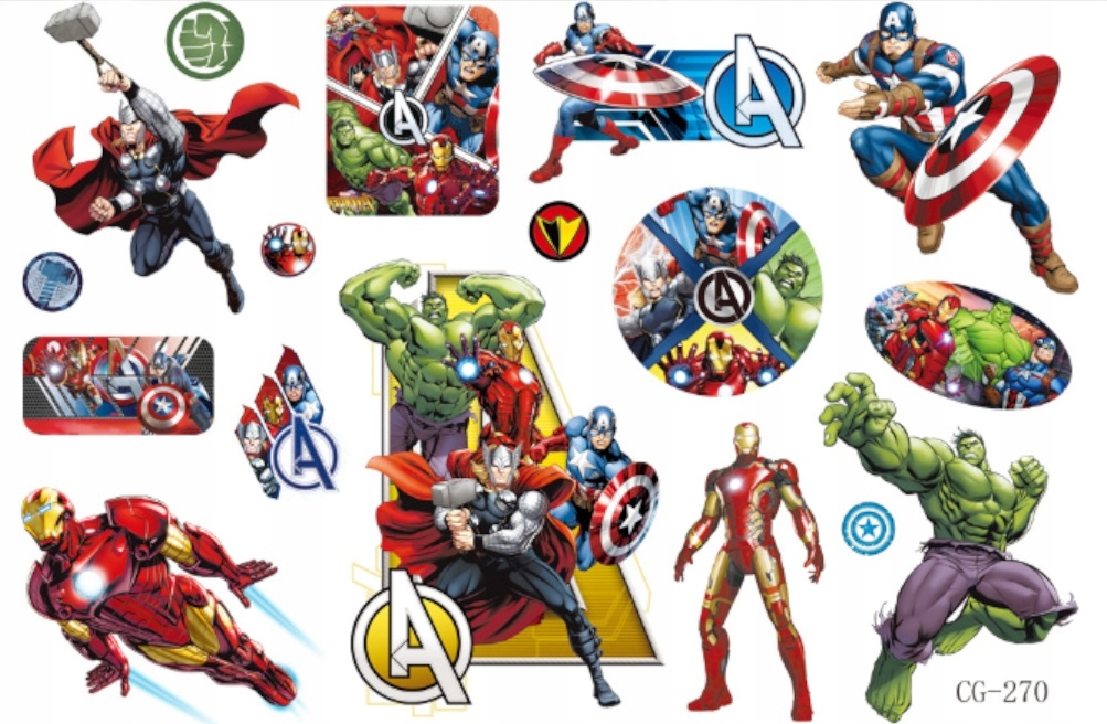 

Tatuaże zmywalne dla dzieci Avengers CG270