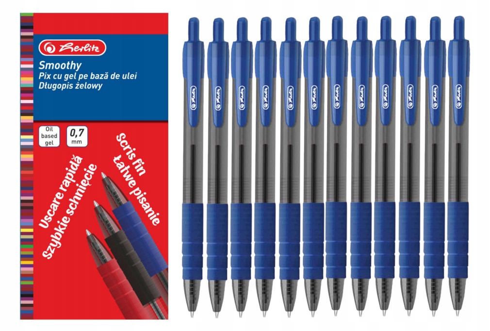 

12x długopis żelowy Smoothy 0,7mm niebiesk Herlitz