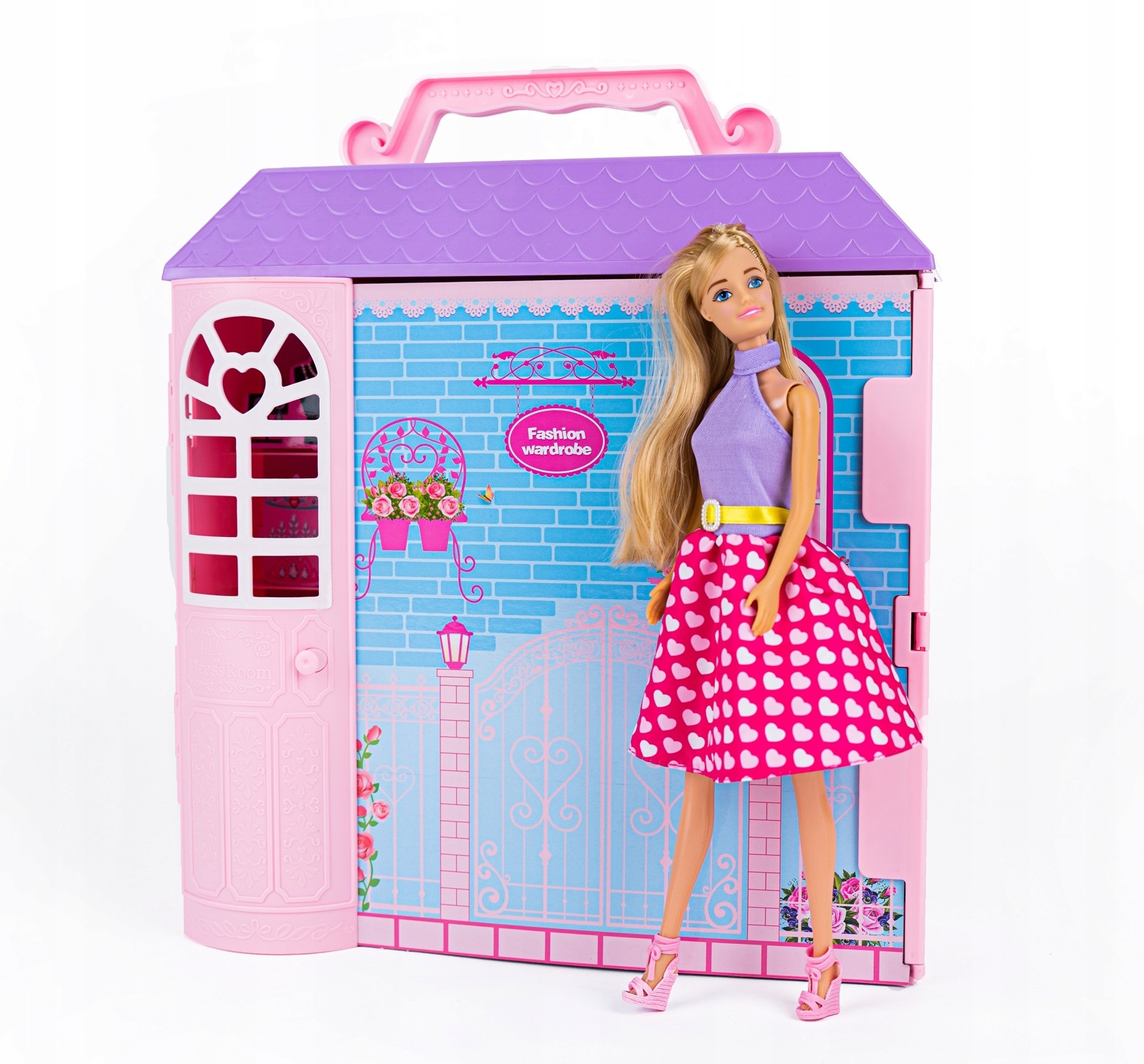 GARDEROBA WALIZKA SZAFA Z UBRANIAMI MEBLE LALKA Wiek dziecka 3 lata +