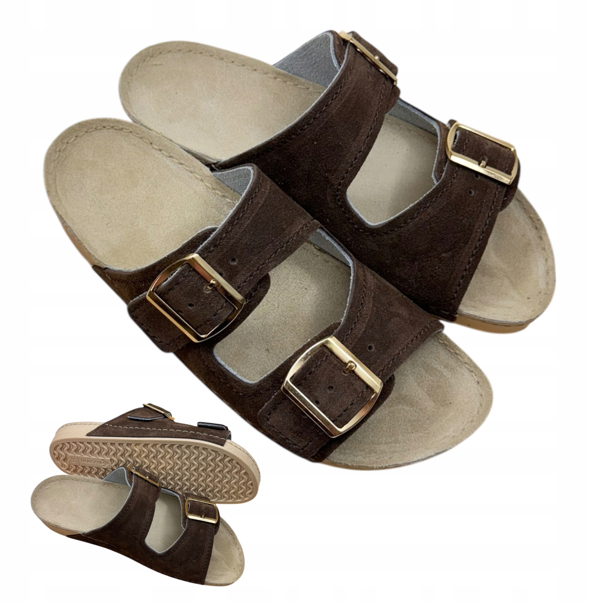 Lehké Nazouváky Traczyk Čokoládové Ortopedické Přírodní Kůže Fusbet vel.