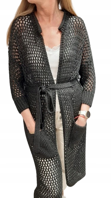 Cocomore Svetr Síť Kardigan Ažurový Černý