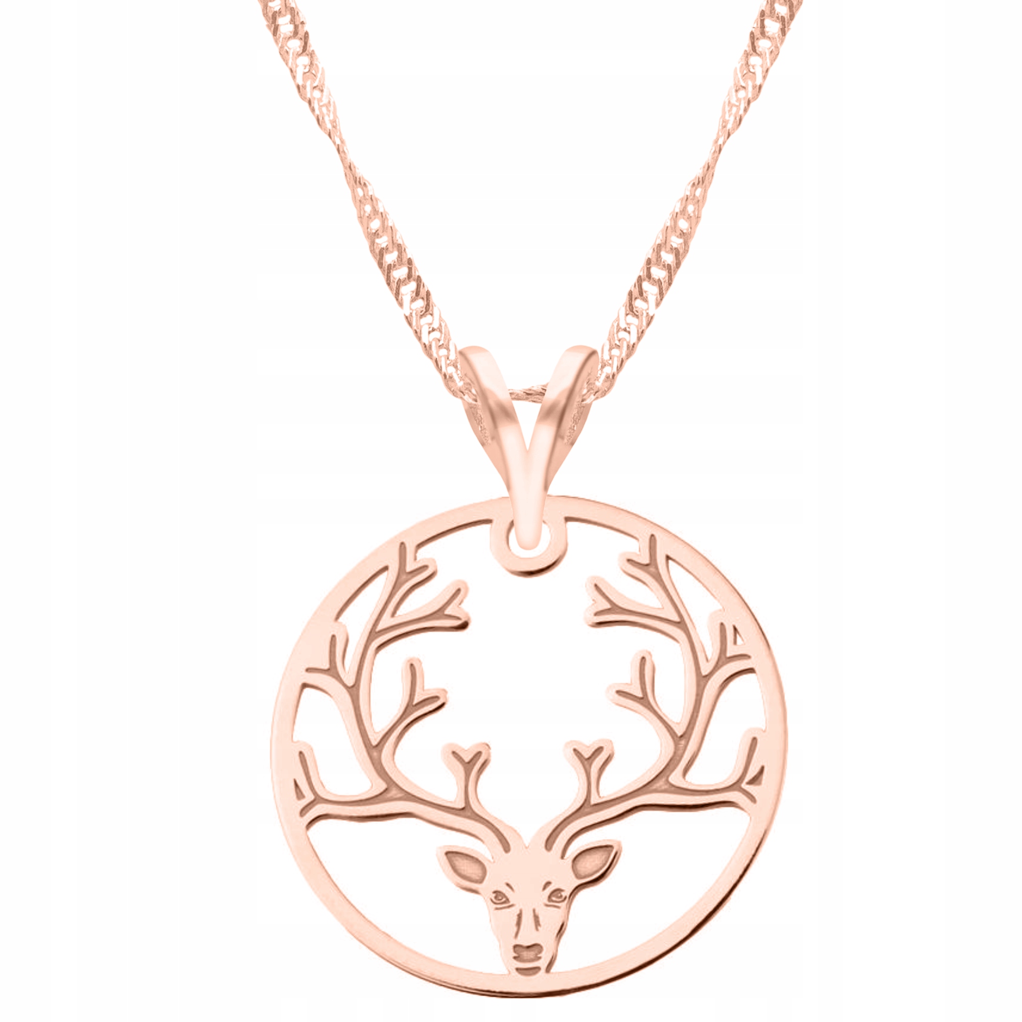 Řetízek zlatý náhrdelník 925 Jelen Paroží