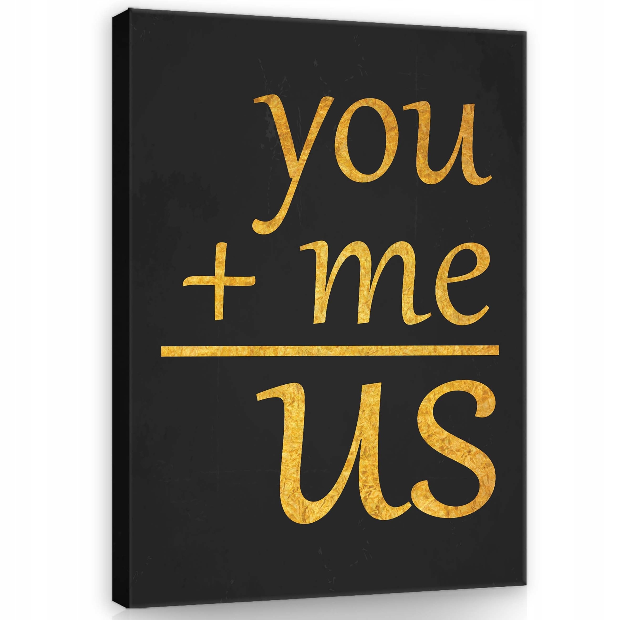 Obraz 60x80 Ty Já Společně Láska Jednota Vztah moderní nápis zlato