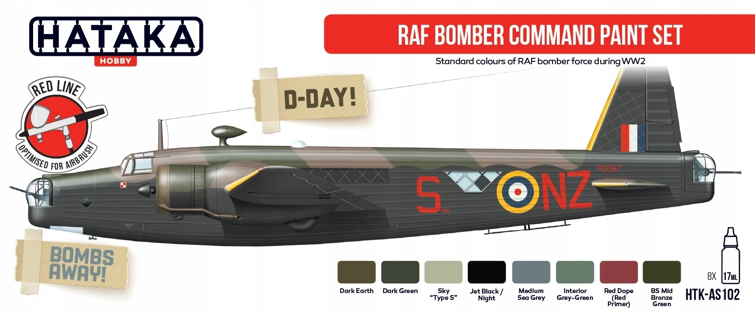 Sada barev Raf Bomber Command 8x17 ml Hataka HTK-AS102