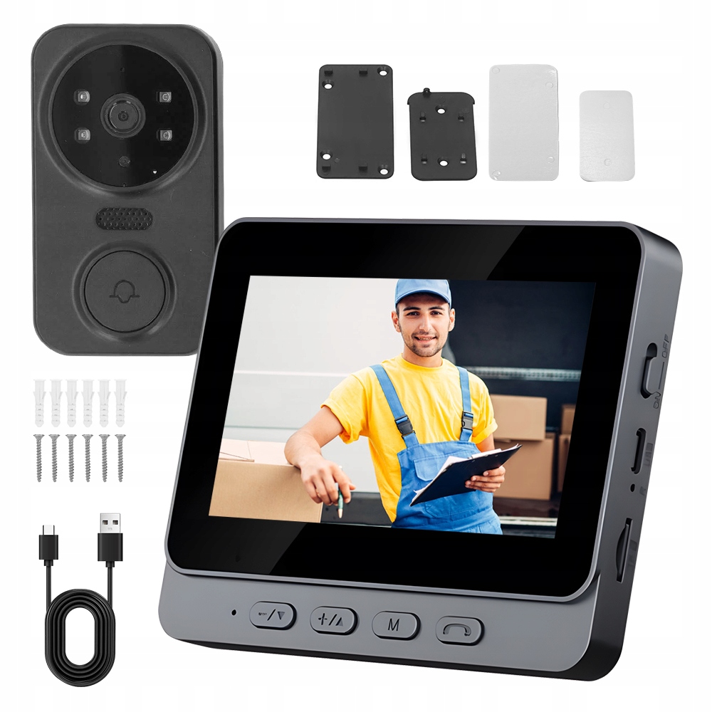 Videotelefon Se Senzorem Zvonku, Snadná Montáž, Externí Napájení