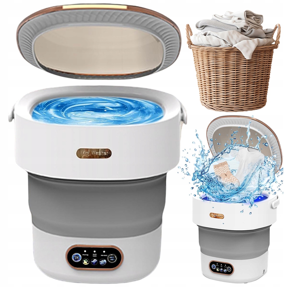 Pralka Turystyczna Mini Pralka 12L Przenośna Automatyczna Wirnikowa Kemping