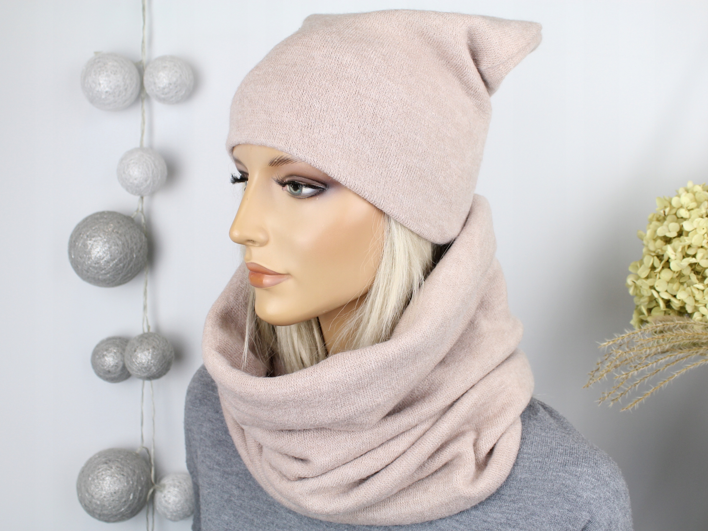 KOMPLET DAMSKI CZAPKA DAMSKA + KOMIN TUNEL CHUSTA Marka inna