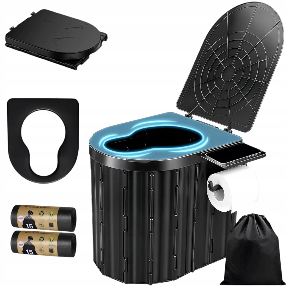 Turistická Přenosná Bivakovací Toaleta Skládací Wc Velká Stolička Box