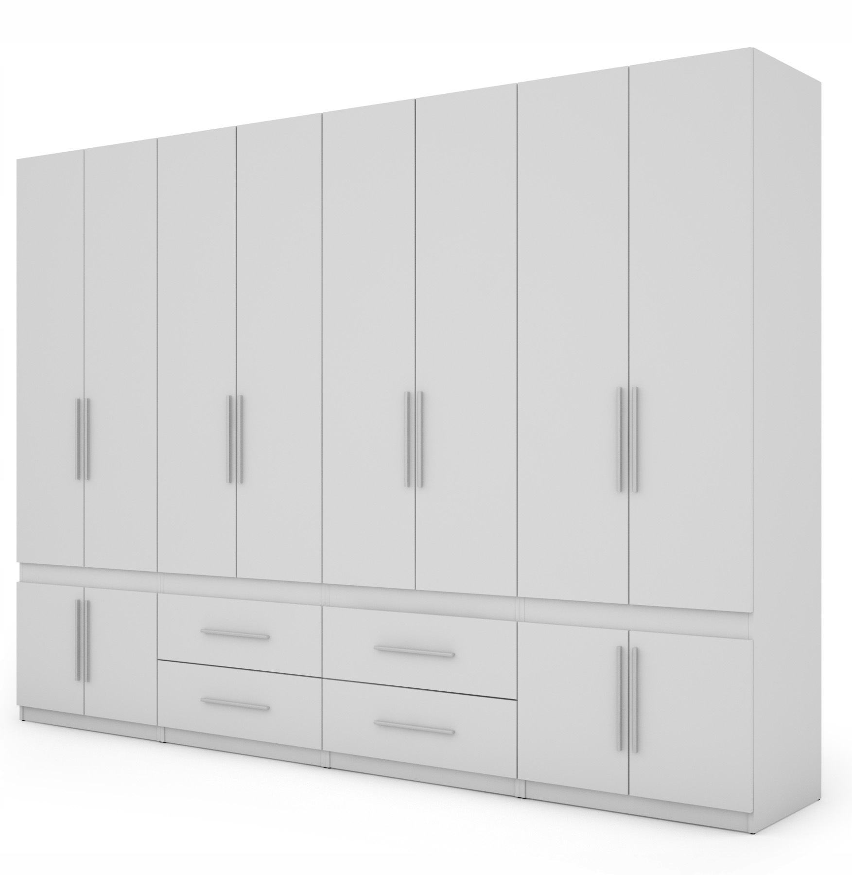 

Szafa biała garderoba 320 cm 4 moduły premium