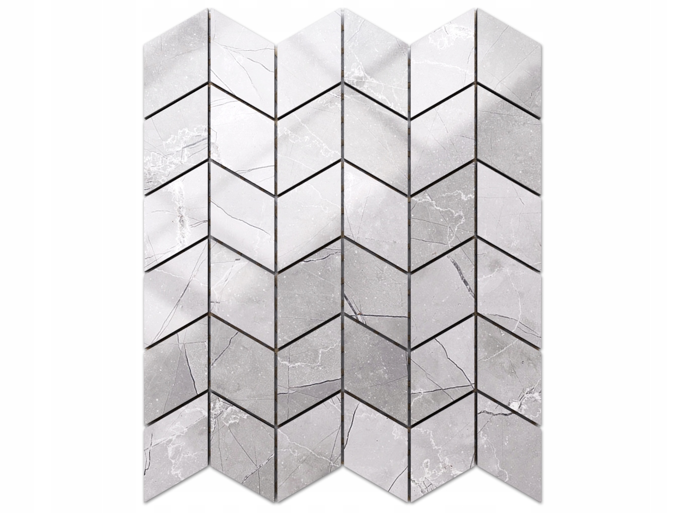 MOZAIKA GRESOWA CHEVRON ROMB LEZA GREY