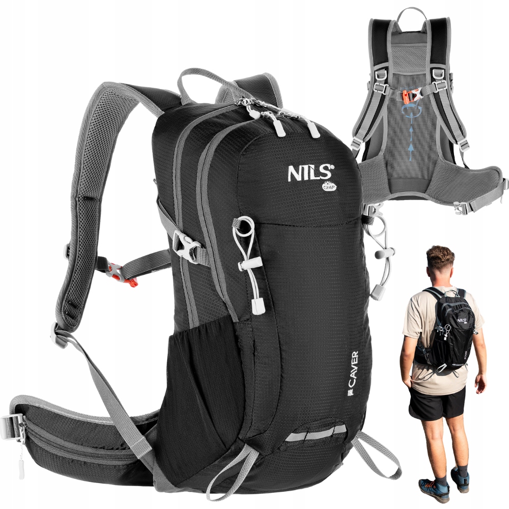 Batoh taktický vojenský sportovní batoh Nils, černý, 18 l