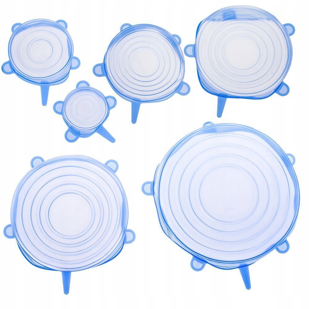 

Silikonowe pokrywki do żywności 6 szt. Uniwersalne