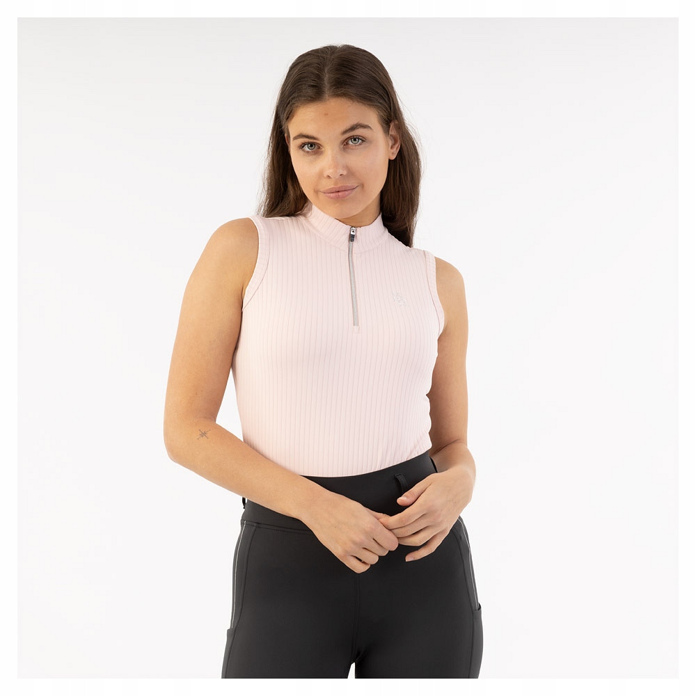 Dámská jezdecká košile Br Half-Zip Kirsten 26SS bez rukávů růžová S