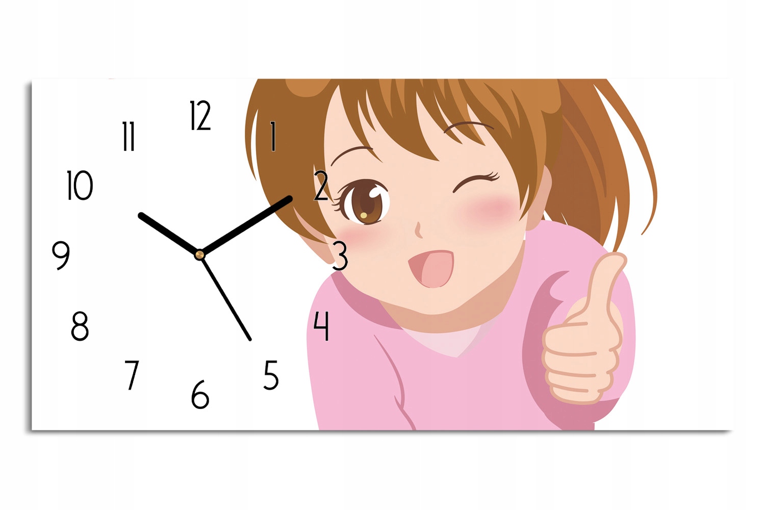skleněné hodiny do jídelny 60x30 Dívka anime