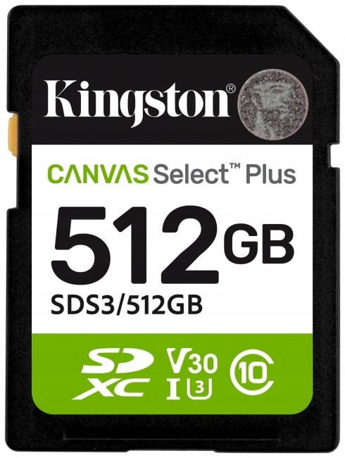 Kingston 512GB Sdxc 150MB/s Read, Uhs-i Speed Class, U3, V30 Gen3