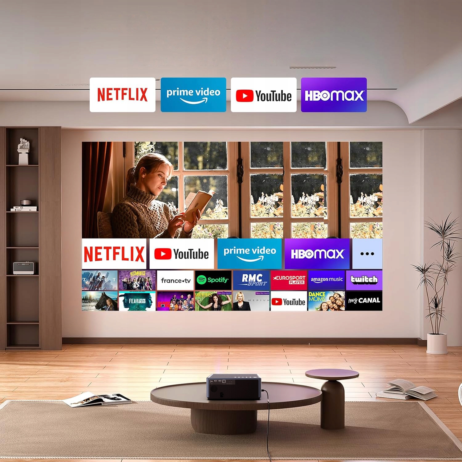 PROJEKTOR RZUTNIK 30000LM WIFI ANDROID SMART TV FULL HD 4K AUTOFOCUS 300" Stan opakowania oryginalne