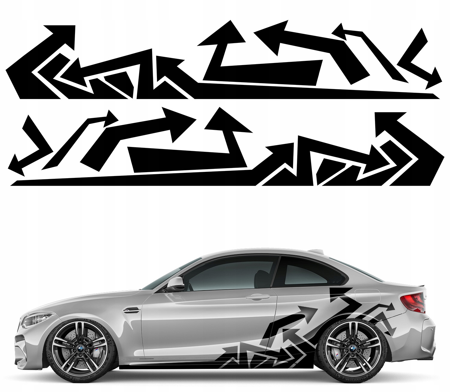 2x Nálepka Grafika na auto Motív Šípky Tvary 44x241