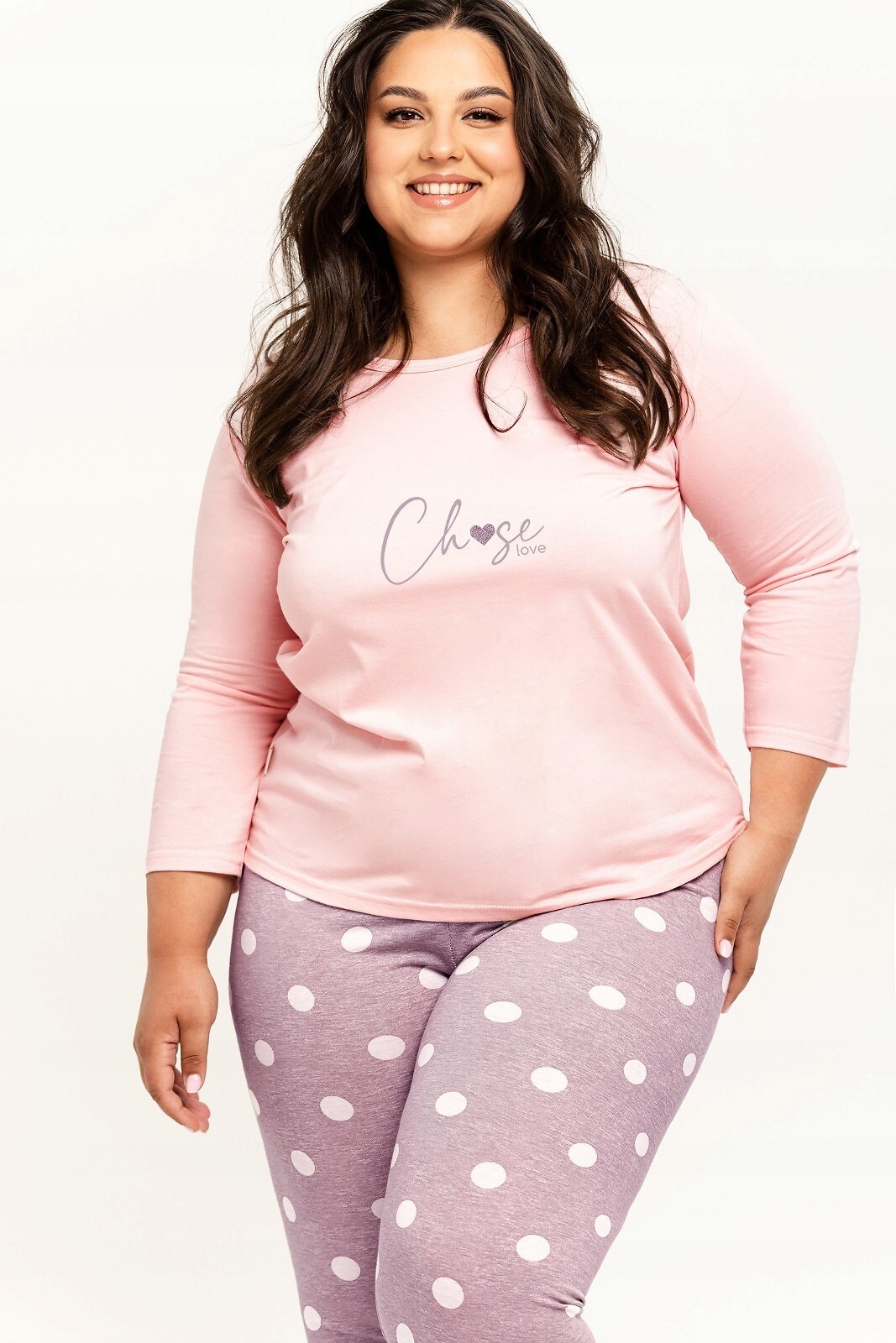 Pyžamo Libby 3268 3/4 R VEL.2XL-3XL XXL růžové