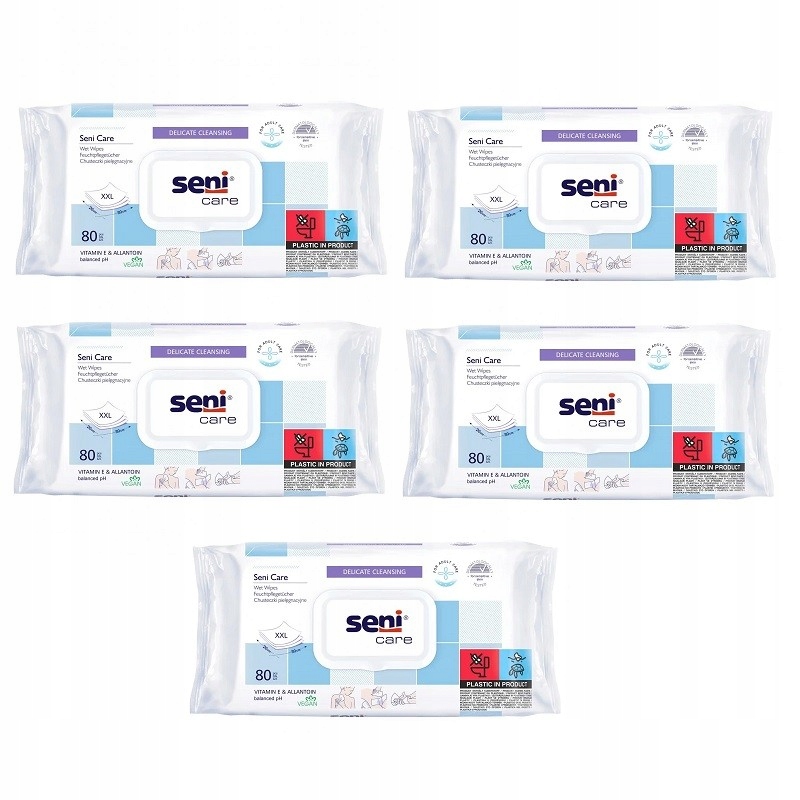 

Chusteczki nasączane Seni Care 5x 80 szt.