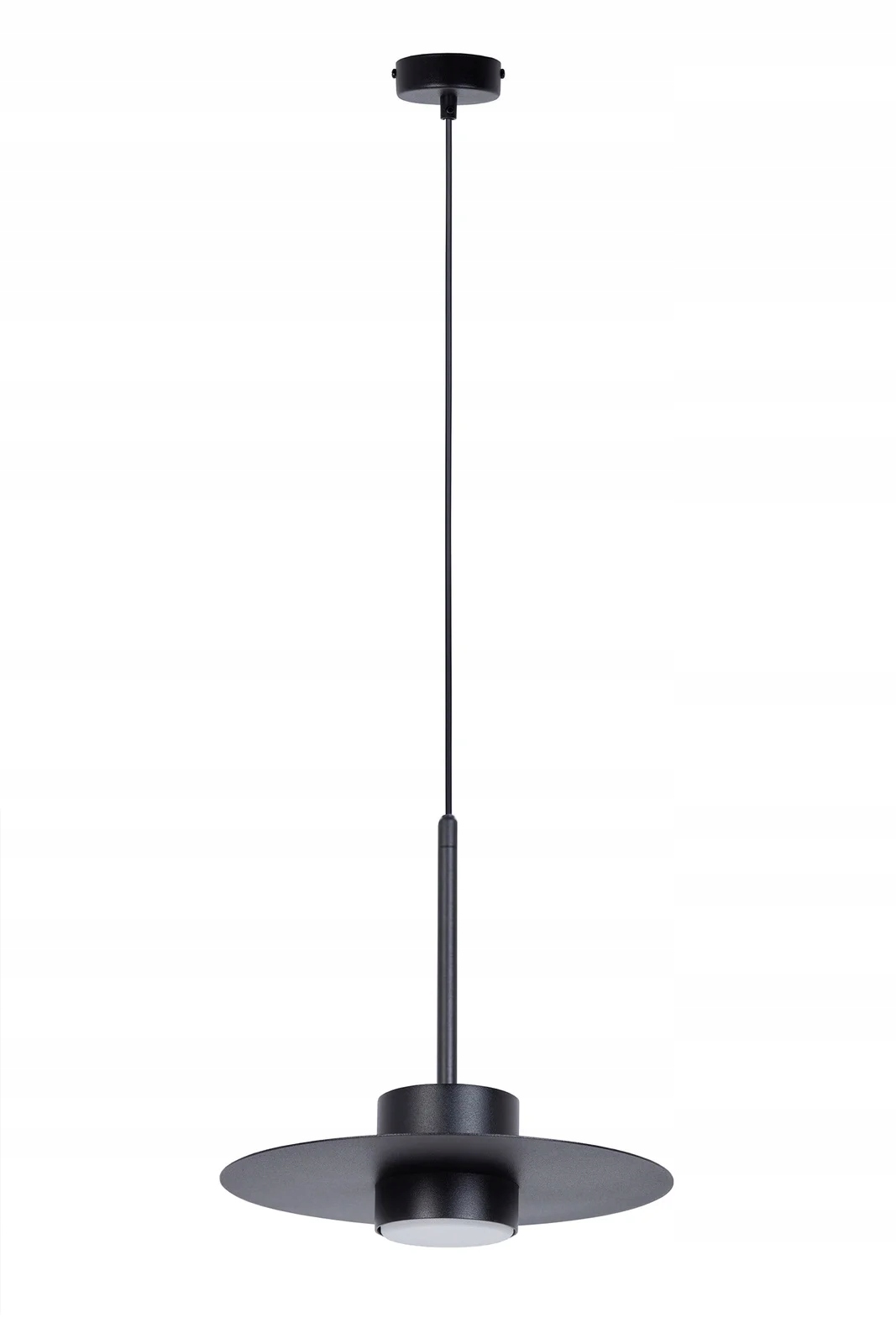 Závěsná lampa minimalistická černá kulatá 25 cm do kuchyně jídelny Sigma