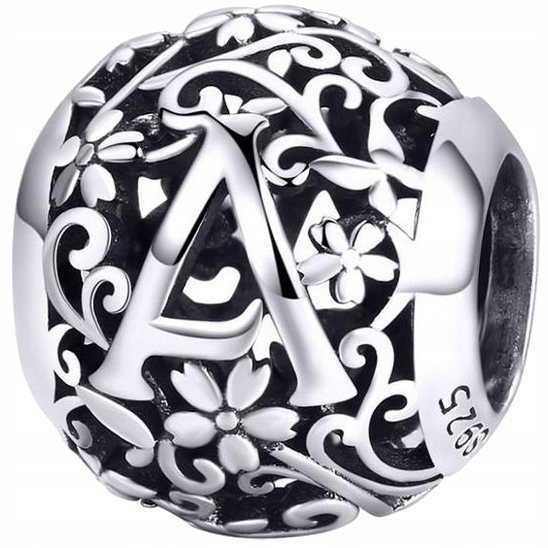 

Charms srebro 925 litera A do Pandora koralik