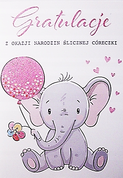 Kartka Gratulacje z Okazji Narodzin Córeczki wz 9