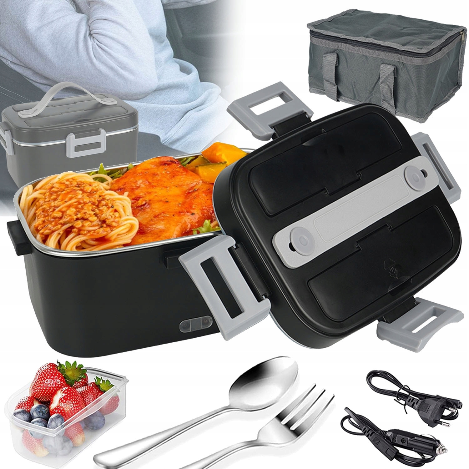 1,8 L Elektrický Obědový Box, Vyhřívaná Nádoba Do Auta Pracovního Kamionu