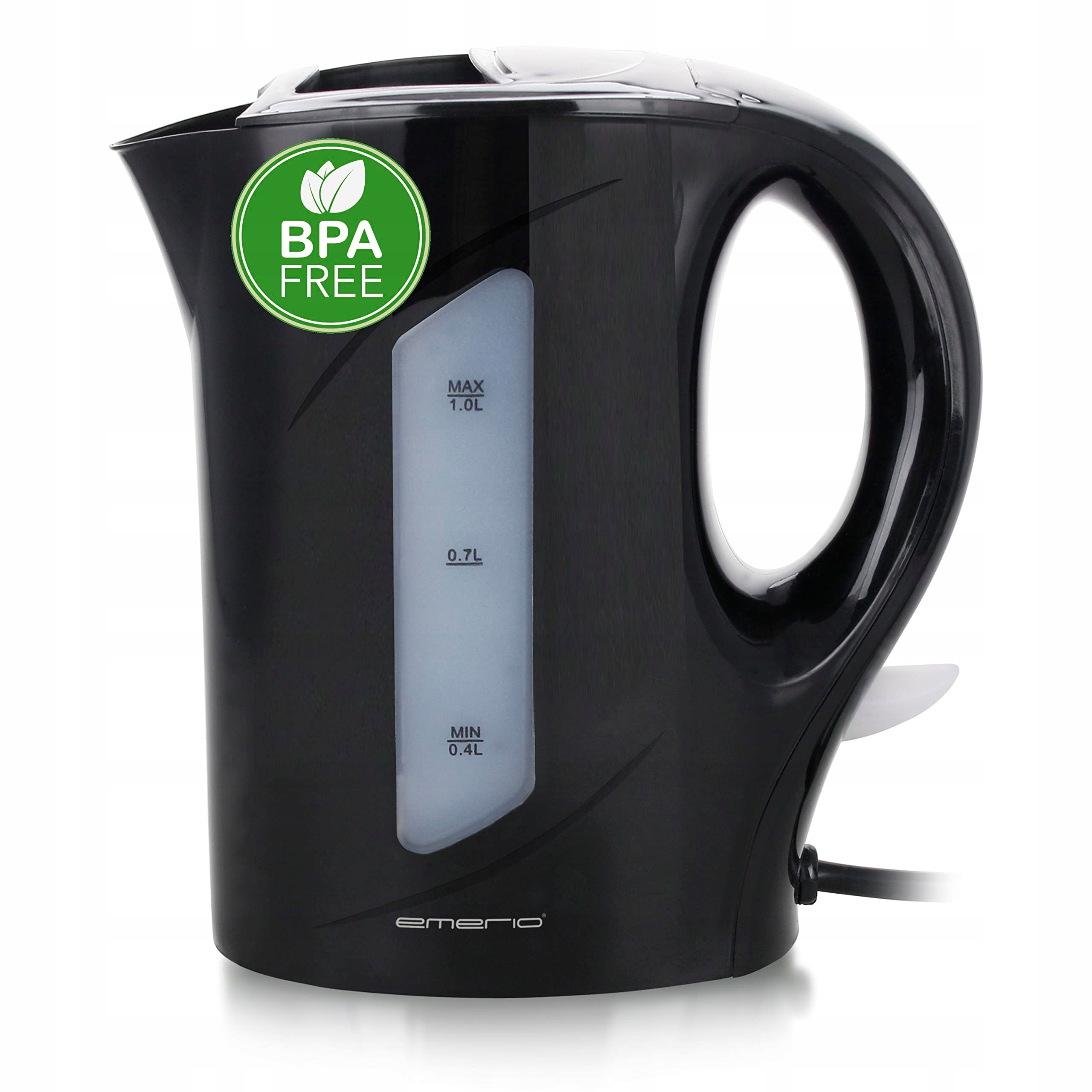 EMERIO Czajnik Elektryczny 1L 900W, BPA Free, Ochrona Przed Suchobiegiem