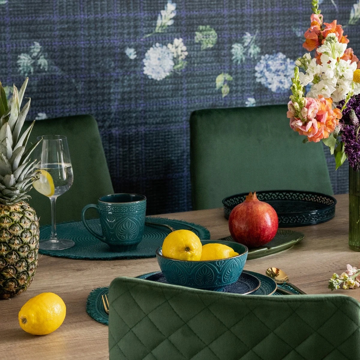 Talerz INDIE deserowy granatowy 21 cm HOMLA Średnica 21 cm