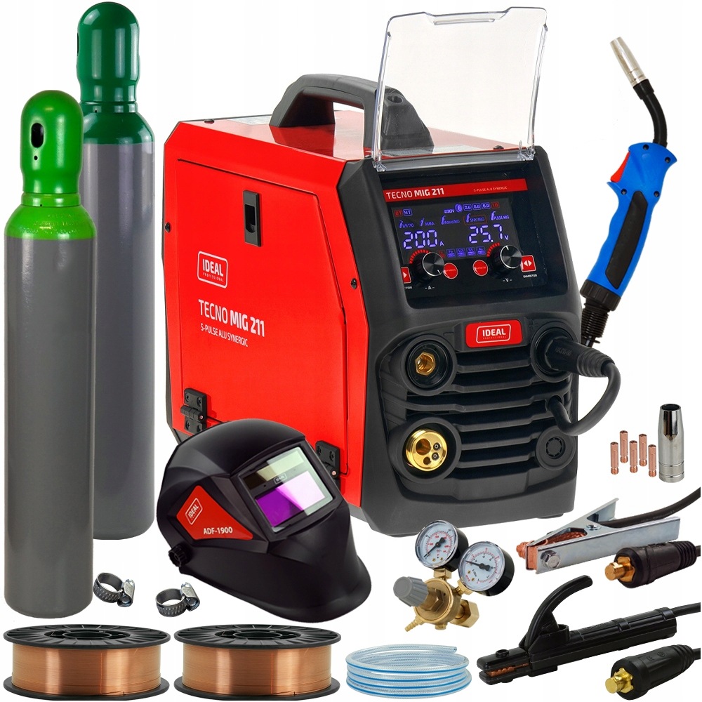 Spawarka Mig Mag Ideal Tecnomig 211 S-pulse 200A 230V do aluminium Migomat