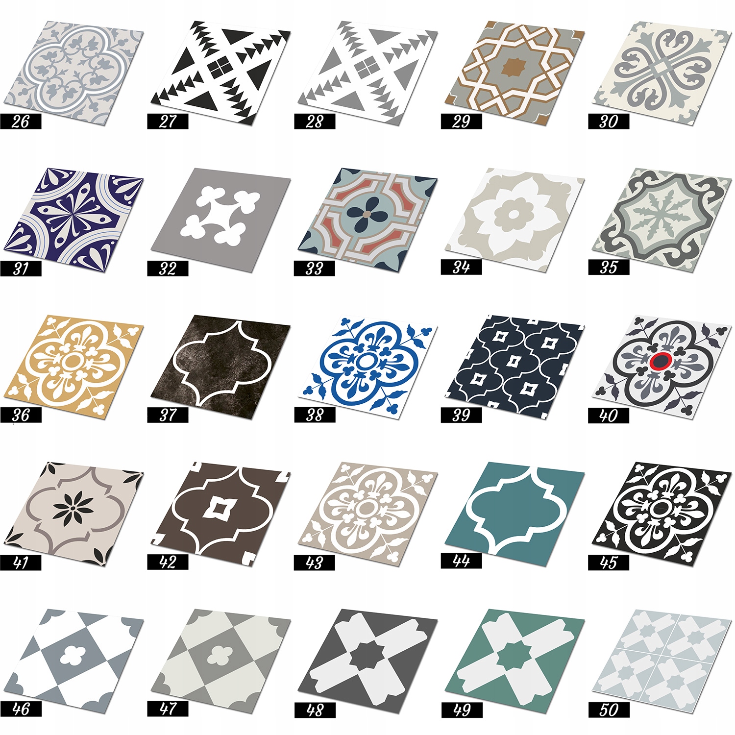 Płytki panele PCV samoprzylepne podłogowe Romby Rodzaj dekoru płytka