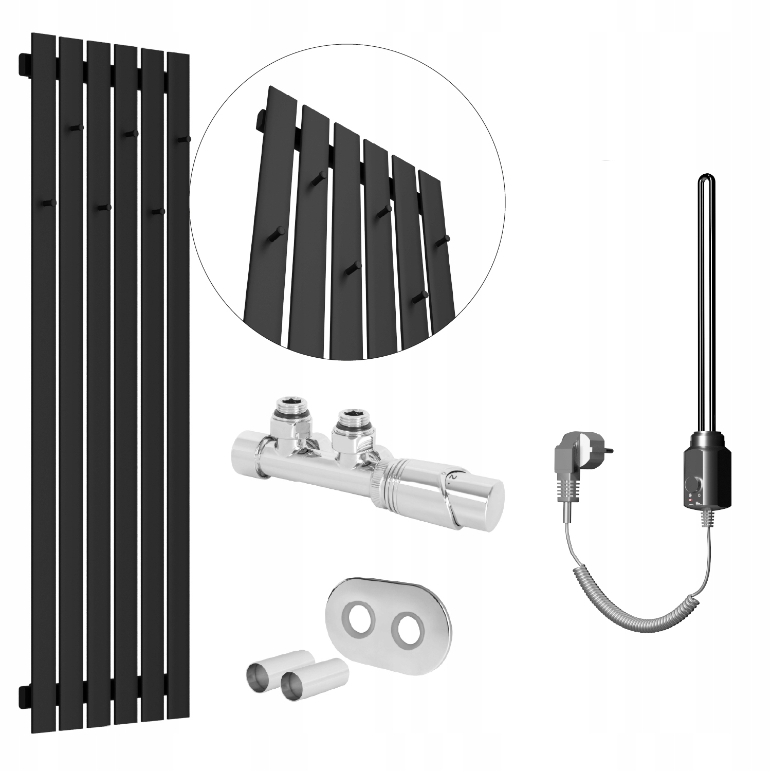 Set Vodovodní a elektrický ohřívač Bellohook 180x45 Černá Struktura