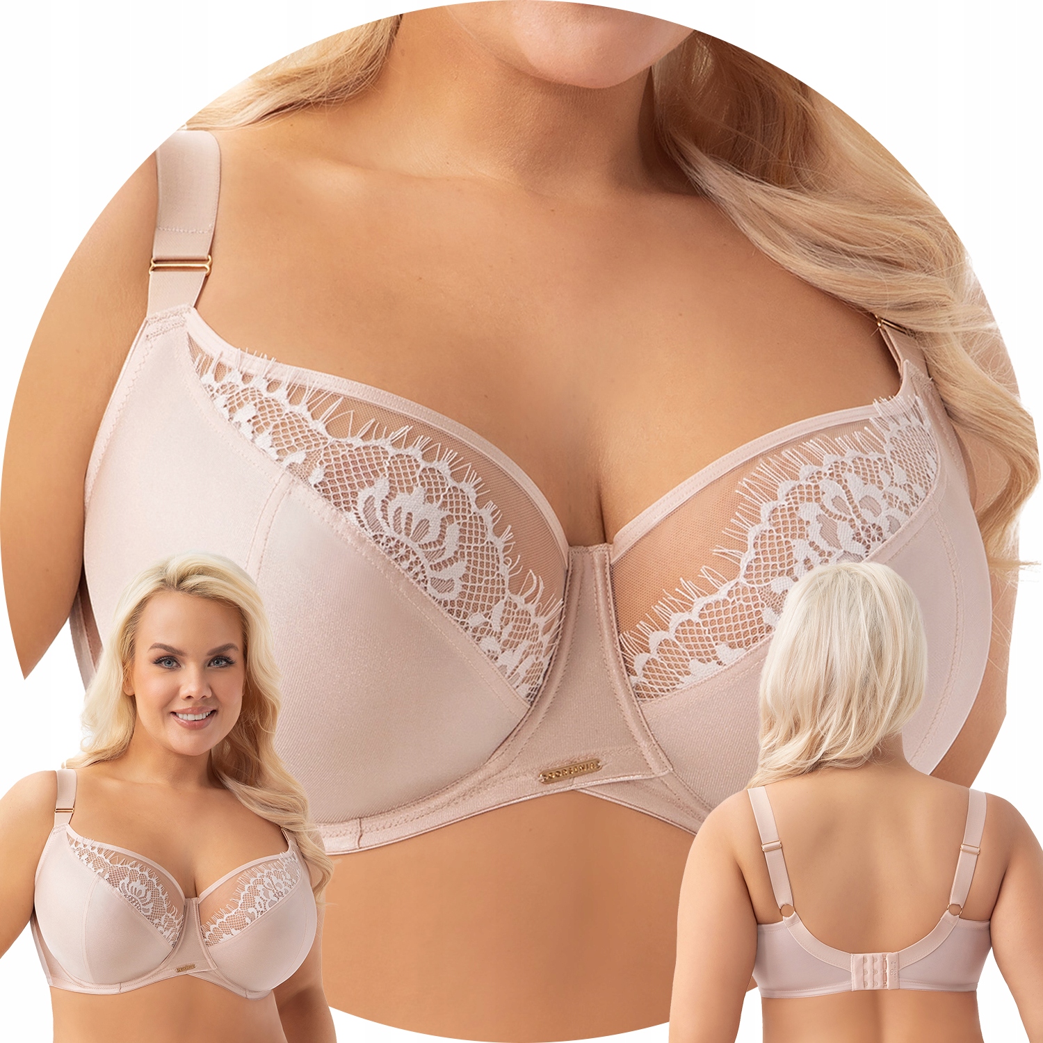 Gorsenia K937 Evia béžová tyl krajka Měkká podprsenka 70G Soft