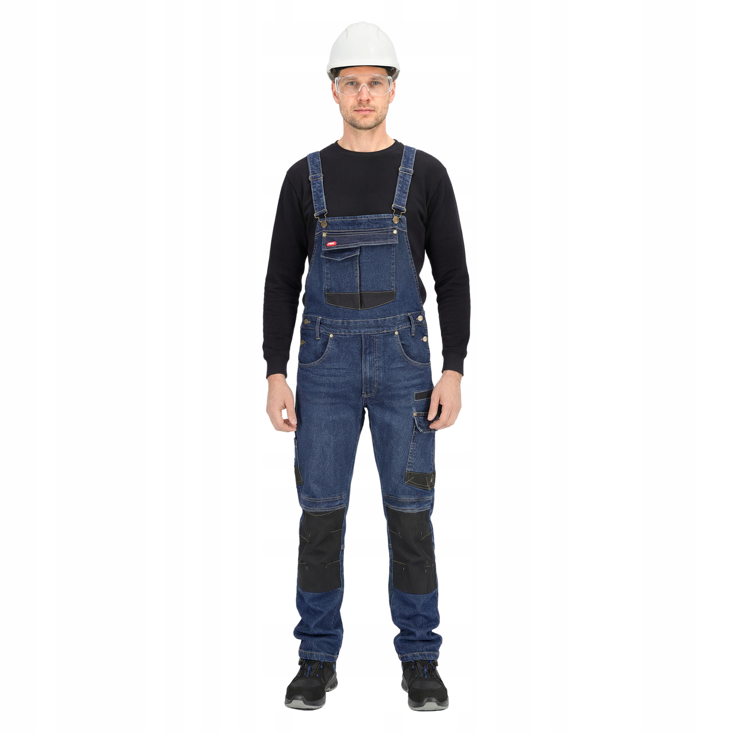 Pánské pracovní kalhoty Jeans Bozp elastické, modro-černé 48