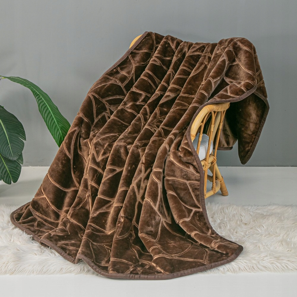 Hnědá Teplá Deka Silná Měkká Přehozová Deka Na Postel Pohovka 160x200 LIV