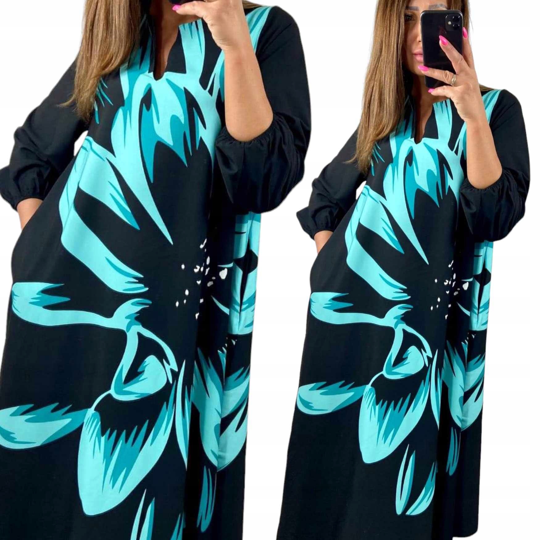 V753 Šaty Maxi S Potiskem 4 vel. 44 (2XL)