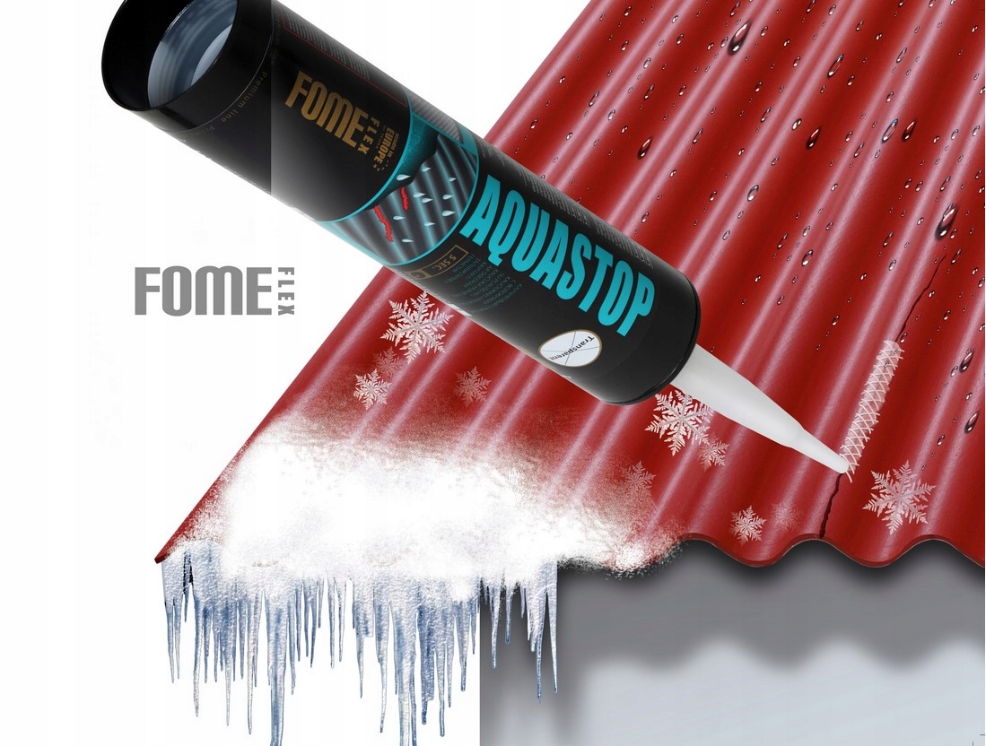 Uszczelniacz dekarski kauczukowy z włóknami 300ml AQUASTOP Fome Flex Kod producenta 01-4-2-009