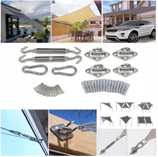 ZESTAW MOCUJĄCY MONTAŻOWY ŻAGIEL PRZECIWSŁONECZNY KWADRATOWE PROSTOKĄTNE Producent Sekey