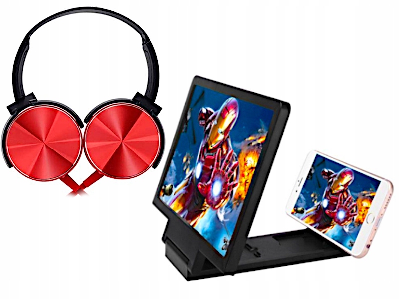 Ekran Powiększający Zoom na Smartfon +Słuchawki