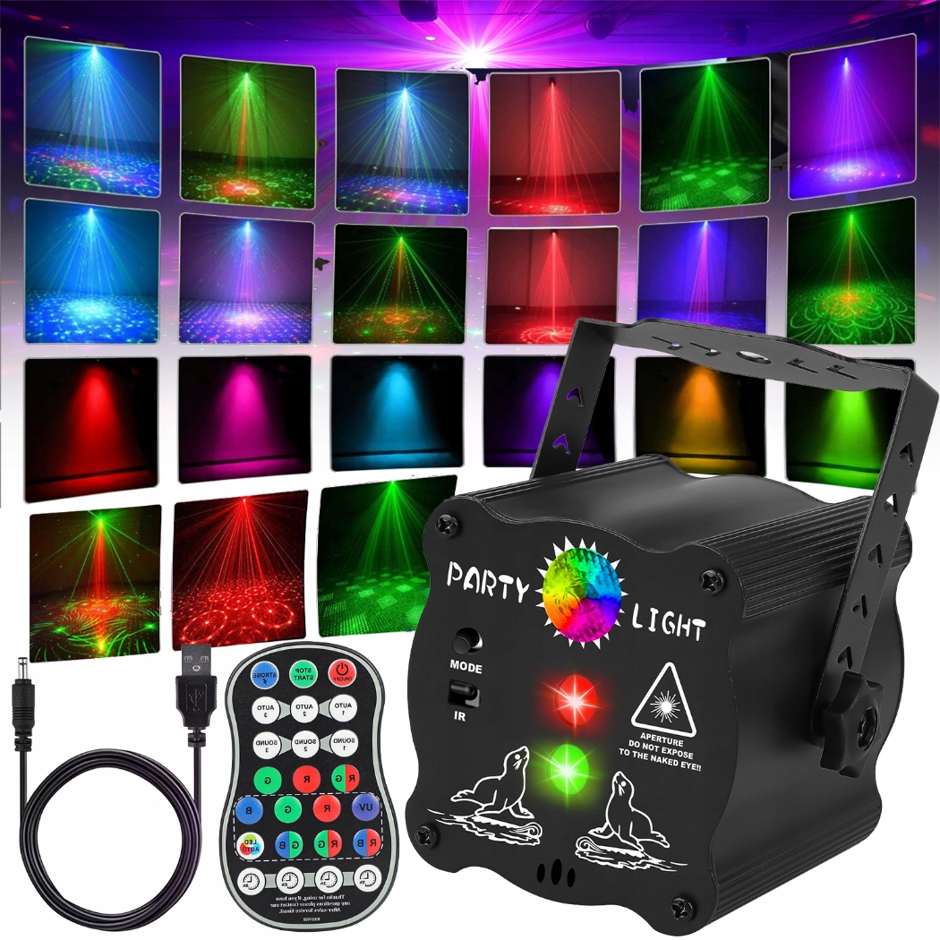 Profesionální Laserový Projektor Disco Koule Světla Rgb Na Párty Dálkové Ovládání