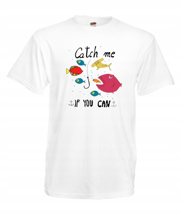 

S Koszulka Męska Wędkarz Ryby Catch Me Łowienie
