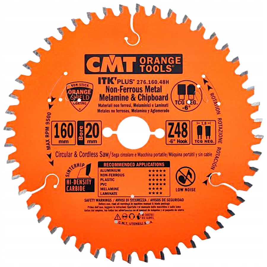 Cmt Tarcza do Hpl aluminium Pcv pilarka 160 x 20mm 48z widiowa 276.160.48H