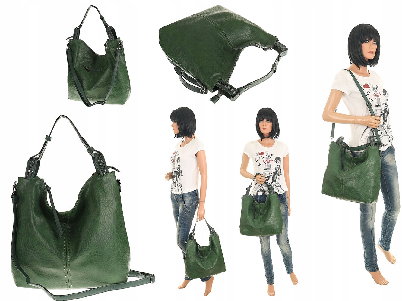 Torebka Damska torba listonoszka worek BLY012 Zielony Marka inna