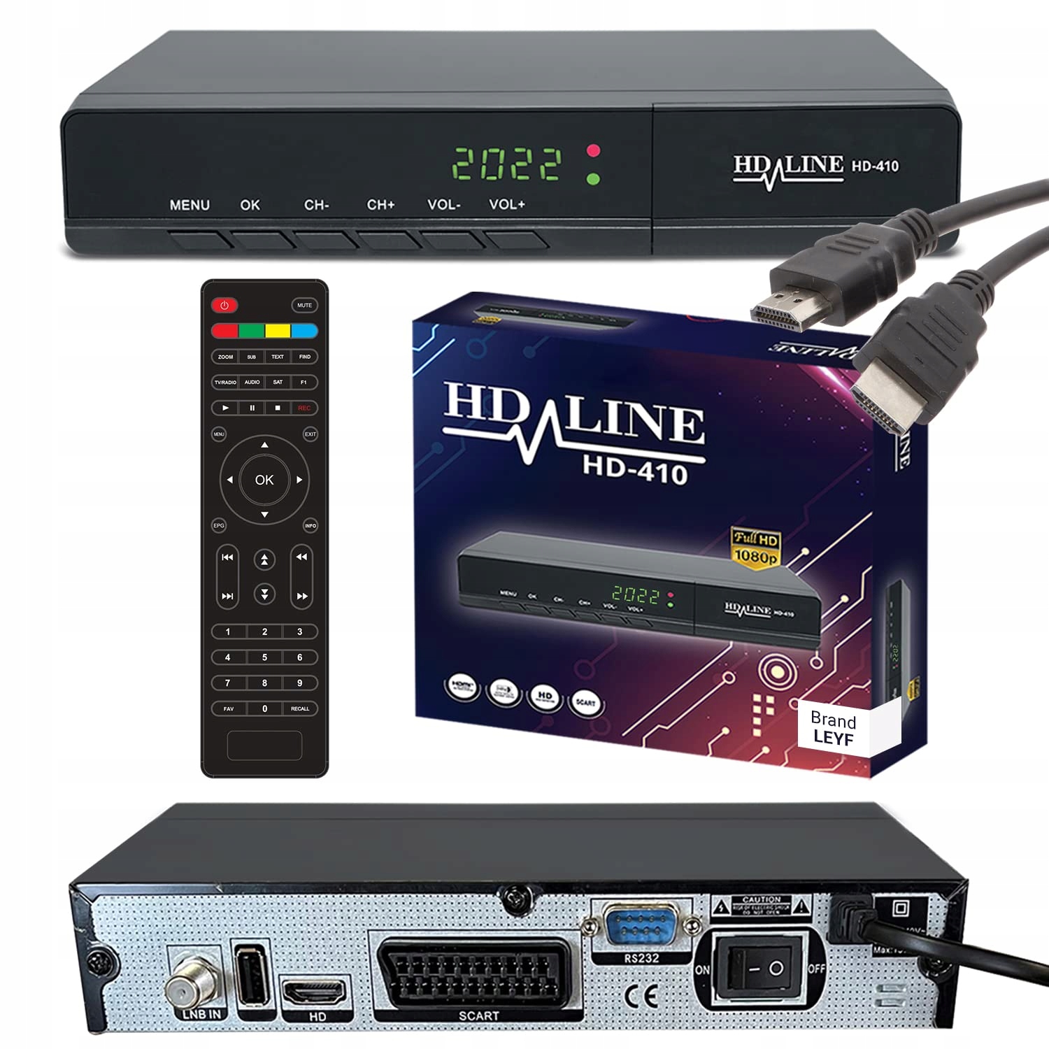 Tuner Dekoder DVB-S, DVB-S2 HD-Line Leyf 410