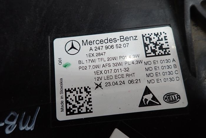 MERCEDES W247 B-KLASA LED PERFORMANCE 22- reflektor right light A2479065207
