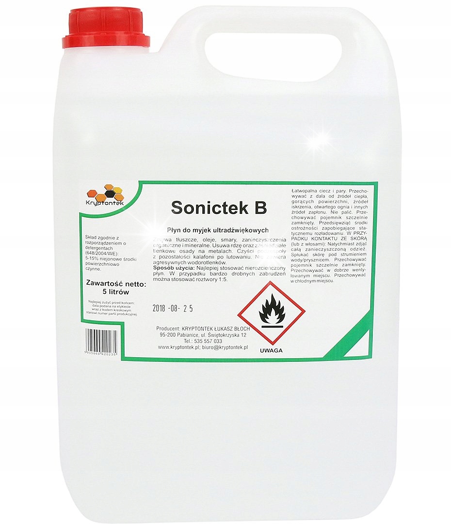 SONICTEK B ЖИДКОСТЬ ОТ УЛЬТРАЗВУКОВЫХ ОЧИСТИТЕЛЕЙ 5L