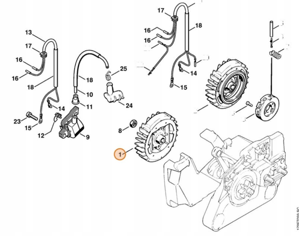 Nd Stihl Zotrvačník pre reťazovú pílu Ms 260, Ms 240, 1121 400 1201