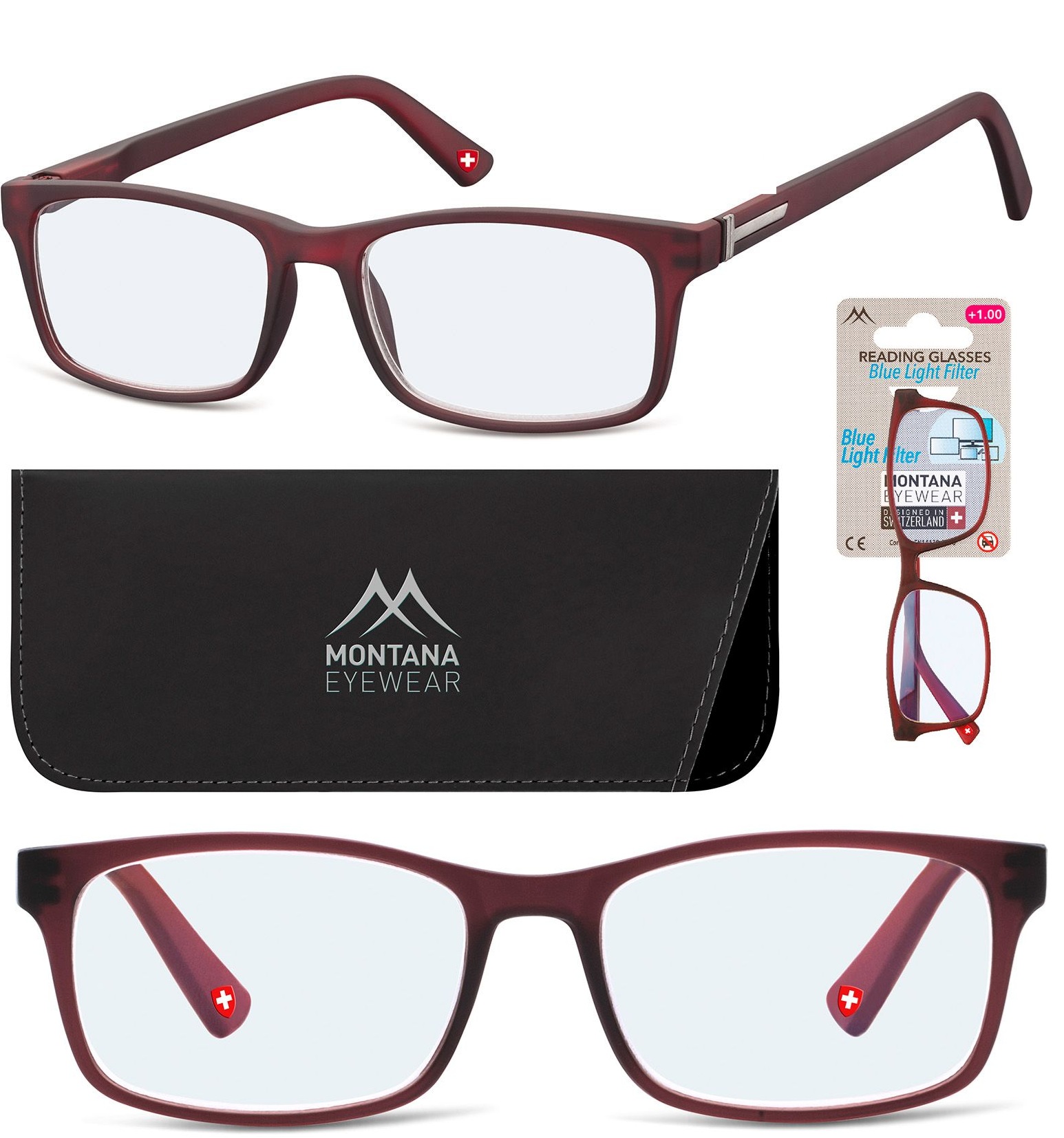 Okulary Do Czytania Korekcyjne Filtr Blue Light +1.00 Etui Męskie Damskie